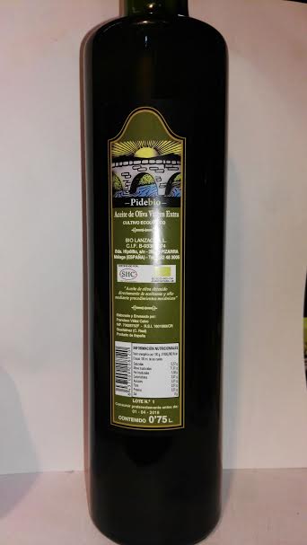 Aceite de oliva 750ml botella de cristal ecológico